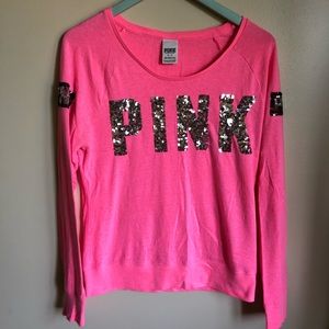 VS PINK Sequined Long Sleeve Shirt